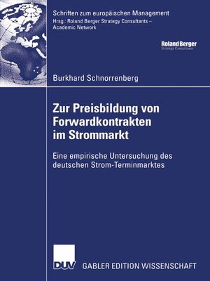 cover image of Zur Preisbildung von Forwardkontrakten im Strommarkt